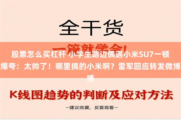 股票怎么买杠杆 小学生路边偶遇小米SU7一顿爆夸：太帅了！哪里搞的小米啊？雷军回应转发微博