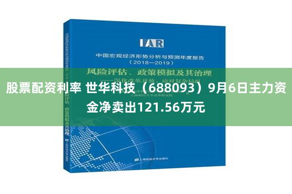 股票配资利率 世华科技（688093）9月6日主力资金净卖出121.56万元