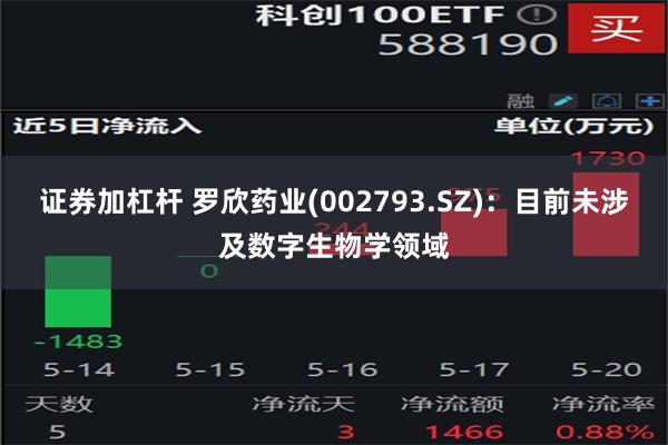 证券加杠杆 罗欣药业(002793.SZ)：目前未涉及数字生物学领域